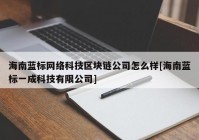 海南蓝标网络科技区块链公司怎么样[海南蓝标一成科技有限公司]