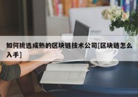 如何挑选成熟的区块链技术公司[区块链怎么入手]