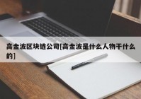 高金波区块链公司[高金波是什么人物干什么的]